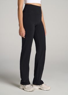 About Our Women's Cotton Straight Leg Tall Leggings A New Take on Women's Tall LeggingsGo casual or get cozy with American Tall Women's Straight Leg Cotton Leggings, specially made for the taller frame. These high-waisted tall leggings are a blend of comfort and style, designed to fit the longer legs of women 5'9" to 6'6".Features You'll Love: Fit: Straight leg, high-rise design for a flattering silhouette. Style: Chic and versatile, with a wide waistband, available in two classic and stylish co Workout Pants Outfit, Straight Leg Leggings, Loose Leggings, Tall Leggings, Longer Legs, Muscle Tank Tops, Leggings For Women, Cotton Leggings, Tall Women