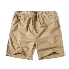 a pair of khaki shorts on a white background