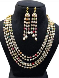 Traditional Necklace, Ethnic Wedding, Necklace Set Indian, Pearl Beaded Necklace, Indian Traditional, Wedding Collection, Beads Jewelry, Necklace Earring Set, Necklace Earrings