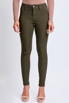 Literally, our best seller just got even better! Our Women's Hyperstretch Forever Color Mid-Rise Skinny Pant has a sleek, mid-rise fit that features the softest and most flexible fabric, available in a variety of colors. Finished with faux front pockets, single-button with zip closure, and belt loops. This fabric has been improved for greater color fastness, making it withstand more wear and washes. This is why we named this pant, Forever Color: it will be forever yours. Let the pants do the tal Versatile Tight Mid-rise Bottoms, Solid Color Tight Straight Leg Bottoms, Tight Solid Color Straight Leg Bottoms, Tight Straight Leg Bottoms, Fitted Solid Color Elastane Jeggings, High-rise Tight Bottoms For Fall, High Rise Tight Bottoms For Fall, Fitted Elastane Jeggings, Spring Solid Mid-rise Jeggings