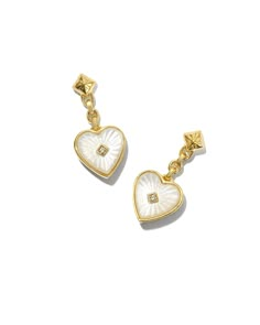 Is there anything cuter than dainty hearts? With the Adalynn Sterling Silver Heart Drop Earrings in Turquoise, we think not. Carved lines branch out from a white sapphire center, creating a bursting heart design that’s sure to turn heads. Dainty yet full of detail, these quality drop earrings are totally crush-worthy. Metal Sterling Silver Why Sterling Silver? Our Sterling Silver collection features elevated styles to wear time and time again. With a base of both pure silver and copper, Sterling Silver provides a precious yet affordable option that offers long-lasting wear and shine and is the perfect addition to your Demi-Fine jewelry rotation. Learn More About Metals & Care Material Turquoise Closure Ear Post Size 0.79"L X 0.36"WDue to the one-of-a-kind nature of the medium, exact colors Heart Band, Sterling Silver Heart Pendant, Mother Of Pearl Earrings, Silver Collection, Silver Heart Pendant, Heart Drop Earrings, Demi Fine Jewelry, Kendra Scott Jewelry, Sterling Silver Heart