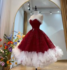 Christmas Fashion Photography, Beautiful Red Dress, Short Red Prom Dresses, Baby Birthday Dress, Barbie Doll Clothing Patterns, Beautiful Red Dresses, Trendy Christmas Outfits, Red And White Dress, Christmas Dress Women