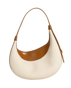 Mezzaluna Small Bag Trendy Shoulder Bag With Round Handle For Errands, Versatile Beige Baguette Bag With Single Strap, Versatile Single Strap Baguette Bag For Shopping, Versatile Hobo Bag With Top Handle, Versatile Beige Baguette Bag With Shoulder Strap, Versatile Baguette Bag With Single Shoulder Strap For Errands, Daily Use Hobo Bag With Top Handle, Trendy Hobo Bag With Round Handle For Everyday, Versatile Hobo Bag With Round Handle For Daily Use