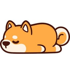 a cartoon dog laying down with its eyes closed