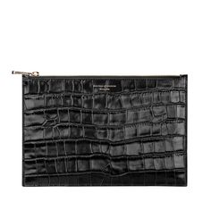 Crocodile Leather Bags, Elegant Envelope Business Bags, Luxury Leather Pouch For Office, Luxury Leather Office Pouch, Modern Textured Leather Clutch Pouch, Luxury Rectangular Office Pouch, Luxury Textured Leather Pouch For Daily Use, Classic Clutch Pouch For Daily Use, Designer Business Clutch Pouch