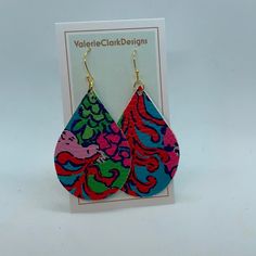 Handmade Vegan Leather Earrings. 2 Inch Teardrop. Double Sided. Lightweight. Hypoallergenic Wires. Spring Teardrop Earrings, Trendy Teardrop Earrings For Spring, Spring Adjustable Teardrop Earrings, Teardrop Earrings With Ear Wire For Spring, Spring Trendy Teardrop Earrings, Spring Teardrop Earrings With Ear Wire, Spring Multicolor Teardrop Jewelry, Elegant Multicolor Teardrop Earrings, Casual Multicolor Teardrop Earrings