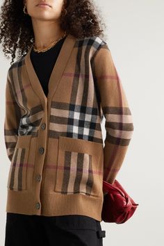 Burberry Cardigan, Burberry Outfit, Heritage Fashion, Oversized Cardigan, Burberry Women, Cashmere Cardigan, Plaid Print, Wool Cardigan, Designer Outfits Woman