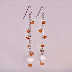 These are so pretty! Sterling silver and pearl drops with gemstone accents. Shown with carnelian. Carnelian Beaded Dangle Jewelry, Elegant Carnelian Natural Stone Jewelry, Elegant Carnelian Jewelry With Natural Stones, Elegant Jewelry With Natural Carnelian Stones, Elegant Orange Carnelian Jewelry, Elegant Silver Carnelian Earrings, Elegant Orange Carnelian Earrings, Silver Carnelian Beaded Jewelry, Elegant Beaded Carnelian Jewelry