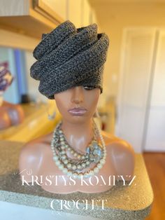 Cloche Hat Derby Hats Women, Zig Zag Afghan, Crochet Pouf Pattern, Monroe Hat, Tea For Three, Crochet Cloche Hat, Women Winter Hats, African Head Dress, Unusual Hats