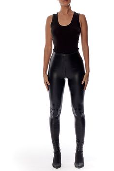 Faux leather Ankle Length High waisted Fabric: 50% PU, 47% Polyester, 3% SpandexCare: Hand wash in cold. Do not bleach. Line dry. Iron low heat. Leather Legging, Stylish Leggings, Vegan Leather Leggings, New Closet, Fashion Deals, My Fashion Style, Leather Mini Skirts, Faux Leather Leggings, Leather Leggings