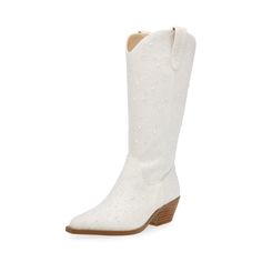 PRICES MAY VARY. Betsey Johnson All over pearl embellishments Side pull tabs for easy on and off Wood-like western heel Pointed toe design Pearl Boots, Western Boot, Betsy Johnson, Cowboy Boot, Kids Luggage, Toe Designs, Boot Shop, Pharmacy Gifts, White Pearl