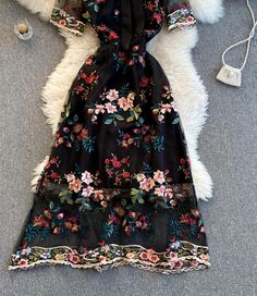 Cute A Line Dress With Embroidery P257Fabric: blendedColor: black, apricotSize(cm): S, M, L, XL, 2XL, 3XLS length 120 bust 86 waist 70 sleeve length 31M length 121 bust 90 waist 74 sleeve length 32L length 122 bust 94 waist 78 sleeve length 33XL length 123 bust 98 waist 82 sleeve length 342XL length 124 bust 102 waist 86 sleeve length 353XL length 125 bust 106 waist 90 sleeve length 36For more pictures of the dress, please contact us, thank you. Dress With Embroidery, Preppy Dresses, Wrap Jacket, Self Design, Embroidery Fabric, Line Dress, Choose Colors, Dress Backs, Apricot