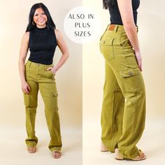 Judy Blue | Chic Efforts Cargo Straight Leg Jeans in Matcha Green Cotton Cargo Jeans For Spring, Spring Utility Mid-rise Cargo Jeans, Spring Mid-rise Utility Cargo Jeans, Spring Cotton Cargo Jeans With Patch Pockets, Trendy Spring Cargo Jeans With Pockets, Trendy Spring Cargo Jeans, Spring Utility Straight Leg Cargo Jeans, Spring Utility Cargo Jeans Straight Leg, Utility Cargo Jeans Straight Leg For Spring