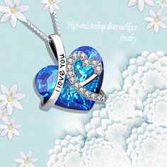 Ocean Heart Clavicle Necklace Material: Alloy Ocean Heart, Heart Shaped Pendant Necklace, I Love You Forever, Everlasting Love, Blue Heart, Heartfelt Gifts, Love You Forever, Beautiful Gift Boxes, Heart Pendant Necklace