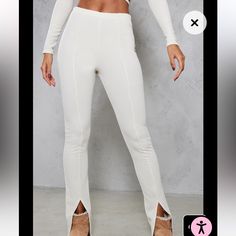 Closet Refresh Item Dm Me For Combo Discounts And Sales Some Images From Original Seller’s Website Cream Ribbed Leggings, Neutral Leggings, Closet Refresh, Pleather Leggings, Split Pants, Ruched Leggings, High Waist Sports Leggings, Wet Look Leggings, Hem Leggings