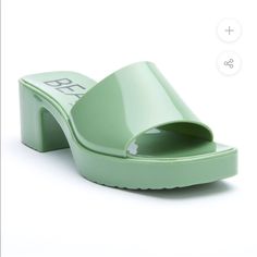 New W/O Tag. Never Worn. Mint Condition. Great Summer Sandal. Color Is Called Jade. ** More Pics Coming Soon ** Summer Style 2022, Big Dill, Matisse Shoes, Chunky Block Heels, Jelly Sandals, Tres Chic, Block Heels Sandal, Sandals Summer, Womens Heels