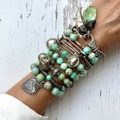 Gemstone Stretch Bracelets, Themed Bracelets, Winter Whites, Surprise Surprise, Turks Caicos, Chunky Scarves, Turquoise Bead Bracelet, Silver Plated Bracelet, Beads Bracelet Design