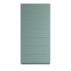 a green mat with small dots on the top and bottom, in front of a white background