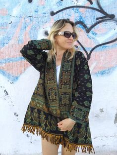 Yak wool kimono Fits upto XL Wool Kimono, Postpartum Gift, Open Jacket, Boho Jacket, Post Partum, Boho Kimono, Boho Gifts, Postpartum, Resort Wear