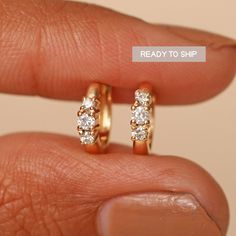 Made In Solid 14k Yellow Gold 3 Diamond Dainty Hoops/ genuine Diamond Baby Earrings/Handmade Jewelry Fine/ Delicate Earring/ Natural Diamond Earring. "𝐘𝐄𝐋𝐋𝐎𝐖 𝐆𝐎𝐋𝐃 𝐈𝐒 𝐑𝐄𝐀𝐃𝐘 𝐓𝐎 𝐒𝐇𝐈𝐏 𝐀𝐍𝐃 𝐑𝐎𝐒𝐄 𝐆𝐎𝐋𝐃 & 𝐖𝐇𝐈𝐓𝐄 𝐆𝐎𝐋𝐃 𝐖𝐈𝐋𝐋 𝐁𝐄 𝐌𝐀𝐃𝐄 𝐓𝐎 𝐎𝐑𝐃𝐄𝐑" Great Gift For Mom, Sister, Friend, Girlfriend and Daughter. For Trio Ruby Hoops : https://www.etsy.com/listing/1185166585 Also available in Rose Gold, White Gold and Yellow Gold. 𝐏𝐫𝐨𝐝𝐮𝐜𝐭 𝐢𝐧𝐟𝐨: 𝟏𝟒? Elegant Tiny 14k Gold Huggie Earrings, Elegant Tiny 14k Gold-filled Huggie Earrings, Minimalist White Gold Huggie Earrings For Wedding, Delicate Diamond Wedding Jewelry, Minimalist Diamond Cartilage Earrings For Wedding, Rose Gold Huggie Cartilage Earrings For Anniversary, Dainty Huggie Earrings For Anniversary, Dainty Diamond Cartilage Earrings For Wedding, Anniversary Rose Gold Huggie Cartilage Earrings