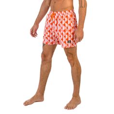 Step back in time to the 70s with East x East Island Fever men's shorts. Featuring a bold orange colorway and a retro-inspired design, these shorts are the perfect addition to any fashion-forward individual's summer wardrobe. Made with premium sustainable materials, these shorts not only look great but are eco-friendly too. The elasticated waist and drawstring adjustment ensure a comfortable and secure fit, making them perfect for any summer activity, from beach days to pool parties. With their Orange Swim Trunks With Built-in Shorts, Orange Short Swim Trunks With Built-in Shorts, Summer Orange Shorts With Built-in Shorts, Orange Beachwear Shorts For Spring, Orange Beachwear Shorts For Beach Season, Retro Orange Swimwear For Spring, Orange Beachwear Shorts, Orange Beach Shorts, Orange Short Bottoms For Summer