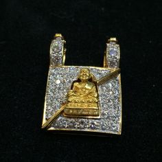 2.80cts. Diamonds & Buddha In 18K solid gold handmade Amulet pendant necklace Thai traditional handm Gold Necklaces With Detachable Pendant For Collectors, Traditional Engraved Diamond Jewelry, Gold Rectangular Pendant Necklace For Collectors, Gold Rectangular Pendant Necklace Collectible, Collectible Gold Jewelry With Detachable Pendant, Luxury Diamond Necklace For Collectors, Collectible Yellow Gold Amulet Jewelry, Diamond Amulet Jewelry, Gold Necklace With Detachable Pendant For Ceremonial Use