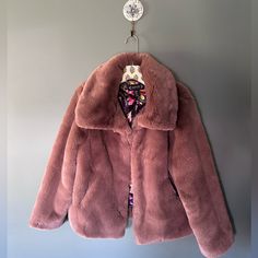 New Without Tags So Soft! Pink Faux Fur Lined Winter Outerwear, Pink Winter Outerwear With Faux Fur Lining, Pink Faux Fur Outerwear For Fall, Pink Spring Outerwear With Faux Fur Lining, Pink Faux Fur Lined Spring Outerwear, Pink Faux Fur Lined Coat For Winter, Pink Fur Coat With Faux Fur Lining For Winter, Pink Faux Fur Outerwear For Cold Weather, Pink Fur Coat For Cold Weather In Fall