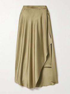 Shop LORO PIANA Layered silk-satin midi skirt, Explore the latest LORO PIANA women's collection today on NET A PORTER Silk Two Piece, The Line By K, Line By K, Uzun Boy, Fluid Movement, Silk Clothing, Expensive Taste, Satin Midi Skirt, Layered Design