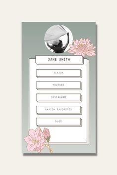 Use this landing page template to insert your own name, links, and profile picture. Once you're done customizing, insert your landing page URL into your social media bio to direct your audience to this gorgeous green & pink landing page! Perfect for online influencers, TikTok influencers, IG influencers, beauty brands, artists, coaches, and more. Easy to use, instant download! Landing Page Template, Pastel Floral, Beauty Brands, Page Template, Canva Template