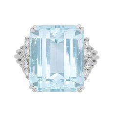 an aqua blue topazte and diamond ring, by cartonnieri & co