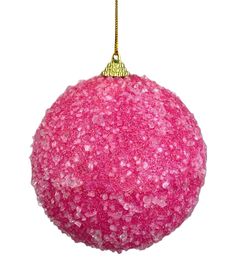 Pink Ornament Ball - 4” - Greenery MarketHoliday Ornaments85678BT Pink Crystal Ball, Glitter Ball, Pink Ornament, Wreath Making Supplies, Shatterproof Ornaments, Candy Theme, Bee Birthday, Birthday Candy, Styrofoam Ball