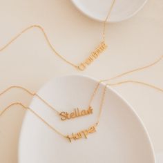 Give a meaningful gift to your child that they will wear every day with our Custom Kid’s Name Necklace. Both dainty and minimalist, this necklace can be personalized with any name and can even include cute symbols to make this jewelry piece more unique. Material: High-Quality Solid 925 Sterling Silver Finish: Sterling Silver ∙ 18K Gold ∙ Rose Gold Dimensions: Depending on your font choice, height sizes range from 3mm to 4mm lowercase SKU: HH-NH02F87 Meaningful Custom Name Necklaces For Everyday, Custom Name Necklace For Everyday Use, Meaningful Custom Nameplate Necklace, Dainty Name Charm Necklace For Everyday, Dainty Everyday Name Charm Necklace, Dainty Adjustable Name Necklace, Everyday Custom Nameplate Charm Necklace, Delicate Everyday Jewelry With Custom Name, Dainty Initial Necklace Perfect For Mom