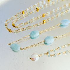 Delicate Necklaces Rosary Style. Our summer sale has officially started! Get 20% off $100 with coupon 20SUMMER20. Socal Style, Delicate Necklaces, Eternal Youth, Nugget Necklace, Aquamarine Necklace, Aqua Marine, Delicate Necklace, Rosary, Summer Sale