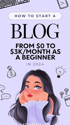 the cover of how to start a blog from $ 3k / month as a beginner