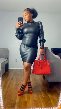 If you want all eyes on you then you need this dress! featuring quality faux leather fabric, the 'Cienna' dress accentuates your curves effortlessly. Turn heads all night at the next birthday party or date night gathering. material: pu leather stretch: 2/3 fit: True to size (if in between sizes; we suggest sizing up) candace and shante are wearing size M 165lbs 5'2 Chic Sweatshirt, Faux Leather Dress, Bell Bottom Pants, Faux Leather Fabric, Tunic Styles, All Eyes, Fedora Hat, Leather Dress, All About Eyes