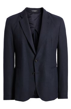 Subtle texturing furthers the relaxed feel of a sport coat tailored from soft, breathable wool and styled to look smart at any semiformal or warm-weather occasion. Notched lapels Front welt pockets Partially lined, with taped seams 99% wool, 1% elastane Dry clean Imported Unstructured Formal Sport Coat With Welt Pockets, Unstructured Notch Lapel Sport Coat For Formal Occasions, Unstructured Formal Blazer With Welt Pockets, Formal Unstructured Single Breasted Sport Coat, Unstructured Blazer With Welt Pockets For Formal Occasions, Spring Wool Sport Coat With Welt Pockets, Luxury Wool Sport Coat For Spring, Casual Business Blazer With Pressed Crease, Unstructured Single Breasted Sport Coat For Business