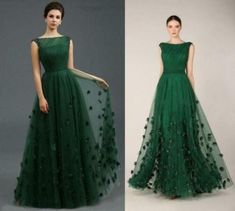 Green Fantasy Dress, Green Long Prom Dress, Emerald Green Formal Dress, Formal Dresses Long Elegant, Emerald Green Gown, Flowers Beads, Green Formal Dresses, Emerald Bridesmaid Dresses, Green Evening Dress