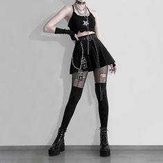 Material: Polyester 
Color: Black 
Size: Size: US-XS(Label Asian-S)-US-M(Label Asian-L) 
Sku:?S14985 Black Mini Skirt In Punk Style, Black Rock Style Mini Skirt For Streetwear, Black Rock Mini Skirt For Streetwear, Punk Style Black Skirt For Concert, Grunge Style Mini Skirt For Club, Black Punk Skirt For Concert, Black Punk Skirt For Club, Black Punk Skirt For Club Wear, Black Gothic Mini Skirt For Streetwear