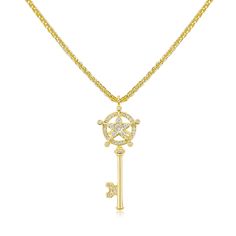 PRICES MAY VARY. STYLISH GOLD-PLATED DESIGN: This gold-plated key pendant necklace features a stylish gold-plated finish that makes the key pendant sparkle in the light. The gold-plated design not only gives the overall necklace a noble look, but also adds a modern touch, making the wearer more eye-catching in fashionable ensembles. UNIQUE DOUBLE-LAYER CHAIN DESIGN: The key pendant necklace adopts a double-layer chain design, which adds a sense of layering and three-dimensionality. This design n Necklaces Trendy, Layer Chain, Dainty Necklaces, Horseshoe Pendant, Horseshoe Necklace, Key Pendant Necklace, Layered Chain Necklace, Compass Necklace, Necklace Flower