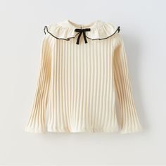 Nwt Zara Collar Rib Top 18-24m D Cream Tops For Spring Playtime, Casual Cream Tops For Playwear, Cute Cream Top For Fall, Cute Zara Tops For Fall, Cream Tops For Spring Playwear, Cute Cream Playwear Top, Cute Cream Top For Playwear, Zara Cream Long Sleeve Tops, Cute Zara Tops For Playwear