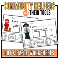 In this resource, students first trace the name of the community helper, then cut out the correct pictures of the tools, and finally paste them in the boxes. This hands-on worksheet is perfect for reinforcing the names of community helpers and the tools they use in their jobs.This product is for PERSONAL USE only and cannot be copied, redistributed or posted for others.Follow My Store. Dont miss out on new products, sales, and freebies!Please take a moment to give a star rating and comment.Thank Community Helper Worksheet, Community Helper Lesson, Community Helpers Worksheets, Tools For Kids, Cut And Paste Worksheets, Community Helper, Community Helpers, Study History, Cut And Paste