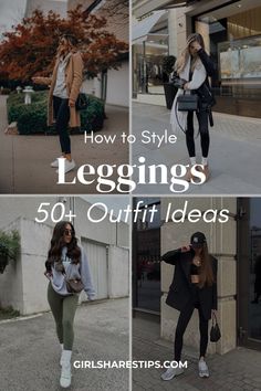 Dive into 50+ stylish leggings outfit ideas that exude effortless chic vibes! Ideal for any situation—from casual outings in sneakers to dressy dinners in heels—these looks combine comfort and elegance seamlessly. Discover how versatile athleisure can be: think cozy hoodies paired with brown leather leggings or gray sweaters layered under jackets during colder months. Perfectly suited for school, travel adventures, or even business casual settings—find your next favorite ensemble here! Nice Outfits With Leggings, Leggings Date Outfit, Body Suit With Leggings, Athleisure Leggings Outfit, Brown Leggings Outfit Casual, Outfit Inspo With Leggings, Things To Wear With Leggings, Fall Legging Outfits Casual, Leggings With Socks Outfit