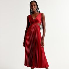 Brand New With Tags Abercrombie Maxi Cut Out Pleated Dress In Medium Red Pleated Dress, Cutout Maxi Dress, Abercrombie And Fitch, Pleated Dress, Abercrombie Fitch, Cut Out, Bridesmaid Dresses, Maxi Dress, Womens Dresses