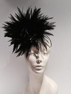 Black Feather Headpiece- 1920 Headdress- Fascinator- Wedding -1950s- Handmade in USA- Vintage Inspired - Head Band Hello, This feather fascinator is made with 11 inch black feathers and is about 5 inches high. They are placed on a 1/8 black satin covered band that fits any adult head size (8 to 80 years old) and is very comfortable. Available colors: Black ( shown) Brown white Turquoise Fuchsia etc. -------------------------------------------------- To add a veil to this fascinator please purcha Ostrich Feather Fascinator For Races, Gatsby Style Feather Trim Headpiece For Evening, Gatsby Style Feather Fascinator For Party, Fitted Ostrich Feather Fascinator For Royal Ascot, Feathered Headpiece For Royal Ascot Races, Ostrich Feather Trim Headpieces For Races, Royal Ascot Fitted Ostrich Feather Fascinator, Flapper Evening Headpiece With Feathers, Gatsby Style Party Fascinator With Feathers