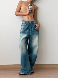 Super wide leg denim jeans distressed fabric look. Oversized comfortable fit. Model is in MINUSEY S. ✔️ Free worldwide express shipping over $100✔️ Loved by 6,500+ customers✔️ Limited edition collections, maximum style⠀⠀⠀⠀⠀⠀⠀⠀⠀Stay ahead of the trend with can’t-find-anywhere-else staples. Your closet will thank you 💕 * MINUSEY S = EU 34, US 2* MINUSEY M = EU 36, US 4* MINUSEY L = EU 38, US 6* 80% Cotton / 20% Recycled* Dry clean* Made in Korea - Model Height: 170cm/5'7" (US2, EU34) Distressed Wide Leg Denim Flare Jeans, Distressed Wide Leg Jeans In Medium Wash, Baggy Dark Wash Flare Jeans With Frayed Hem, Wide Leg Distressed Denim Jeans, Baggy Wide Leg Flare Jeans With Frayed Hem, Baggy Medium Wash Wide Leg Flare Jeans, Wide Leg Distressed Jeans In Medium Wash, Oversized Washed Wide Leg Jeans, Faded Distressed Wide Leg Pants