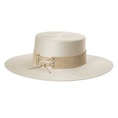 This luxurious bolero felt hat is adorned with a suede leather corset band and comes in a Bijou Van Ness hat box. 100% wool felt Brim measures 3.825 inches Luxury Adjustable Felt Hat For Formal Occasions, Elegant Fitted Top Hat For Rodeo, Elegant Wide Brim Panama Hat For Rodeo, Elegant Beige Fur Felt Fedora, Luxury Fur Felt Hat With Flat Crown, Elegant Leather Brimmed Felt Hat, Elegant Brimmed Leather Felt Hat, Elegant Leather Felt Hat With Flat Brim, Luxury Adjustable Brimmed Boater Hat