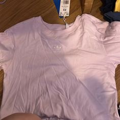 New With Tags Women’s Pink Xs Adidas Shirt Trendy Adidas T-shirt For Spring, Adidas Cotton Short Sleeve Top, Basic White Adidas Tops, White Basic Adidas Tops, Basic Adidas Tops For Streetwear, Pink Adidas Cotton T-shirt, Adidas Pink Short Sleeve T-shirt, Adidas Fitted Short Sleeve Tops, Basic Adidas Cotton Tops