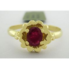 Total Carat Weight: 0.63 Carats Number Of Gemstones: 1 Main Stone Color: Red Ring Size: 6.25 (Free Resizing Up To 2 Sizes Service) Main Stone Shape: Oval Base Metal: Gold Certification: Free Certificate Appraisal Setting Style: Prong Cut Grade: Very Good Metal Purity: 14k Main Stone: Ruby Main Stone Creation: Natural Classic Red Ruby Ring In 14k Gold, Classic Ruby Ring With Diamond Cut, Ruby Birthstone Ring With Prong Setting For Formal Occasions, Ruby Birthstone Ring With Prong Setting For Formal Events, Formal Solitaire Ruby Ring In Yellow Gold, Formal Ruby Birthstone Ring With Prong Setting, Formal Yellow Gold Ruby Solitaire Ring, Red Brilliant Cut Birthstone Ring In 14k Gold, Classic Oval Ruby Ring With Diamond Cut