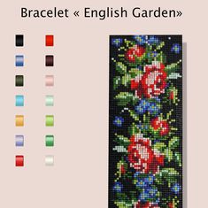 a cross stitch bookmark with flowers on it