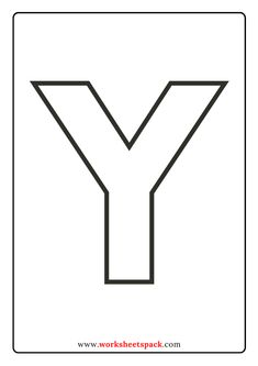 the letter y coloring page with black and white letters on it's side,